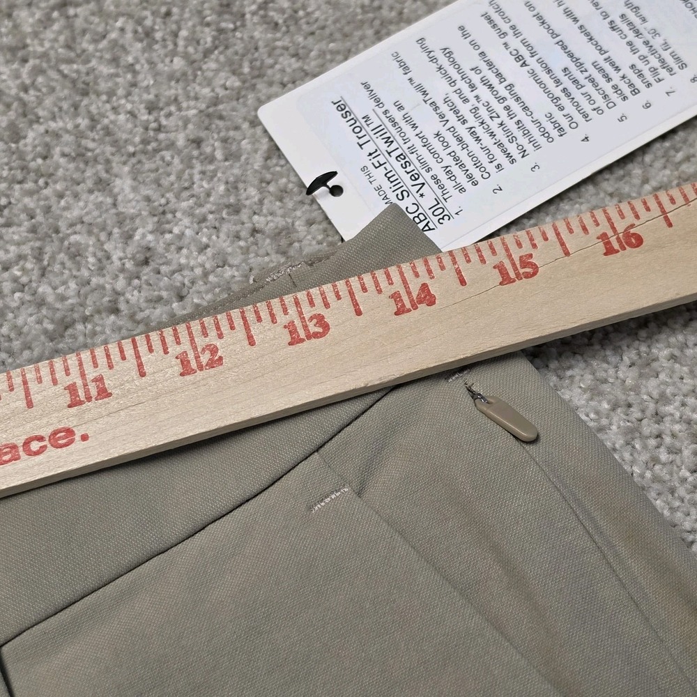 lululemon ABC Pants Mens 30 Stone Khaki Slim Fit Trouser Versa Twill LM5B67S - Picture 6 of 10